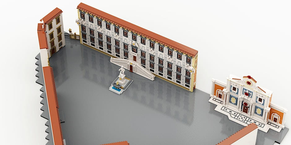 cavalieri piazza cavalieri render mattoncini lego