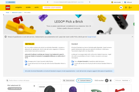 LEGO® Pick a Brick - Nuovi miglioramenti sulla piattaforma