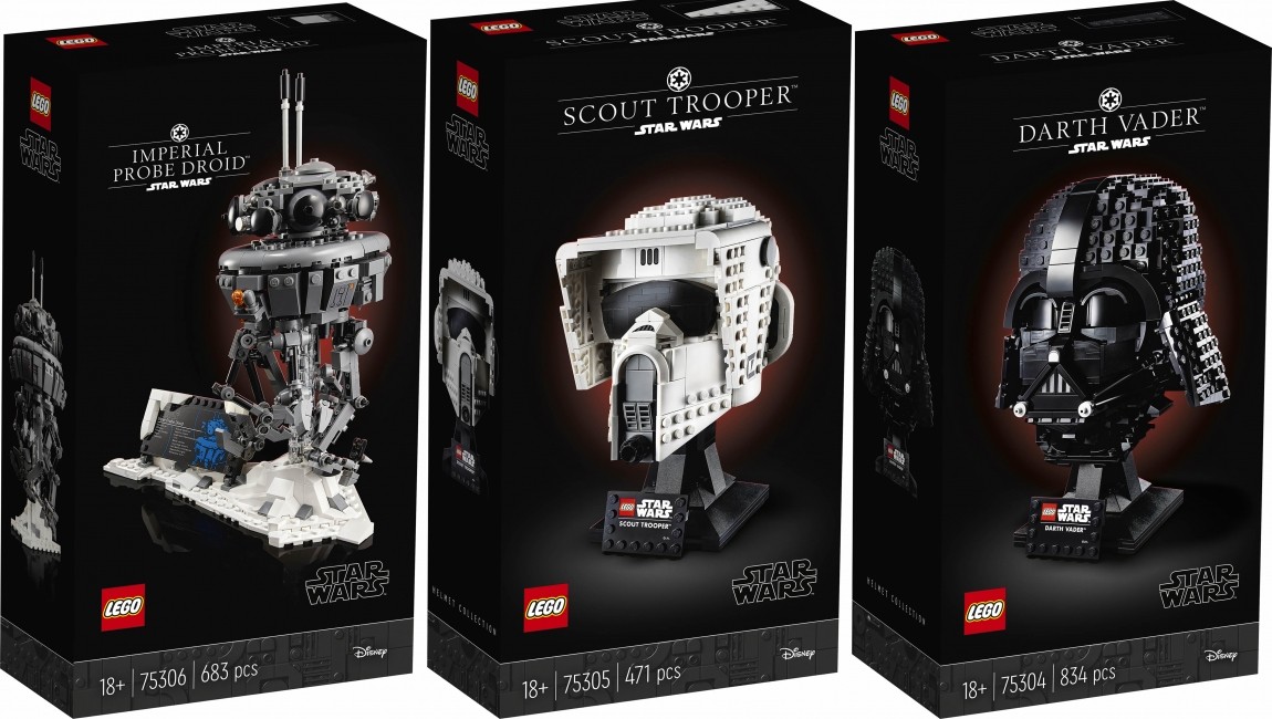 LEGO® 75304, 75305, 75306 I SET STAR WARS DEI CASCHI E IL DROIDE ISPIRATI AL LATO OSCURO!